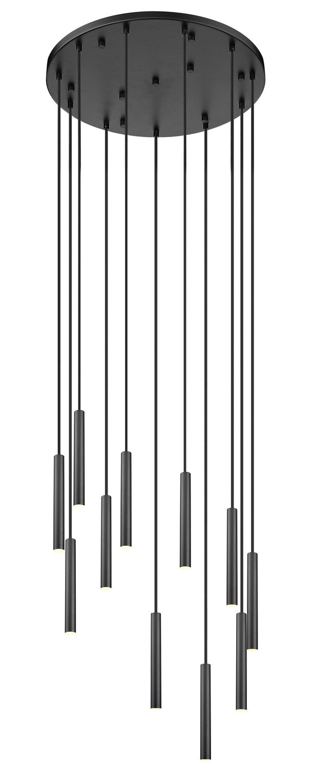 Suspension multiple 12" Forest nombre de suspensions 11, Noir mat, Noir mat – Z-Lite