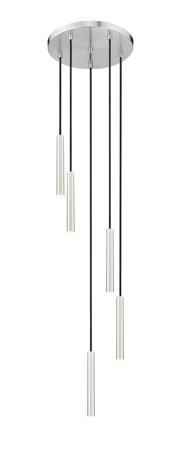 Suspension multiple 12" Forest nombre de suspensions 5, Nickel brossé, Nickel brossé – Z-Lite