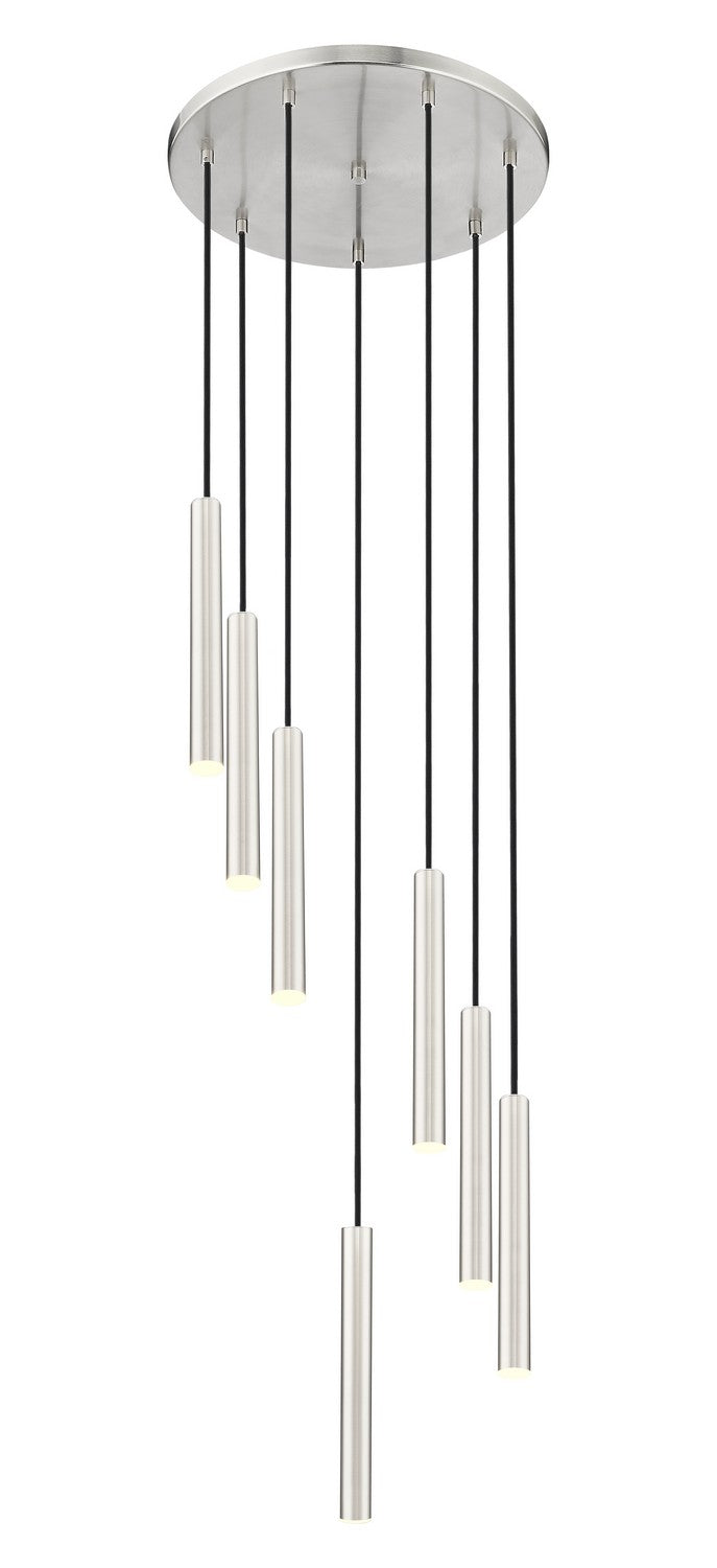 Suspension multiple 12" Forest nombre de suspensions 7, Nickel brossé, Nickel brossé – Z-Lite