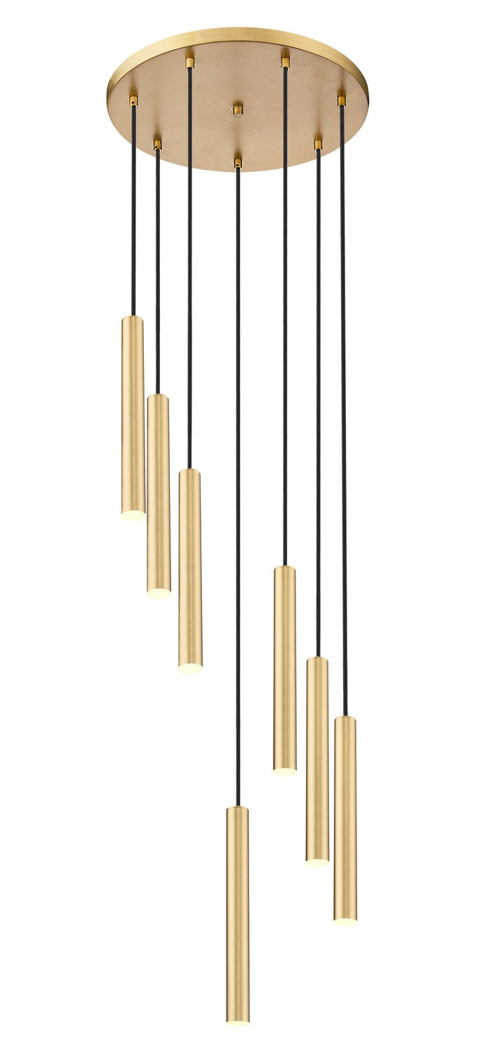 Suspension multiple 12" Forest nombre de suspensions 7, Or moderne, Or moderne – Z-Lite