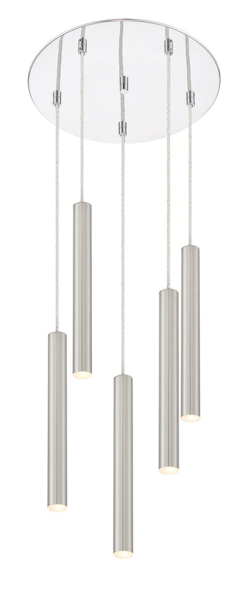 Suspension multiple 12" Forest - 5 Chrome Nickel brossé by Z-Lite | Luminaires & cie