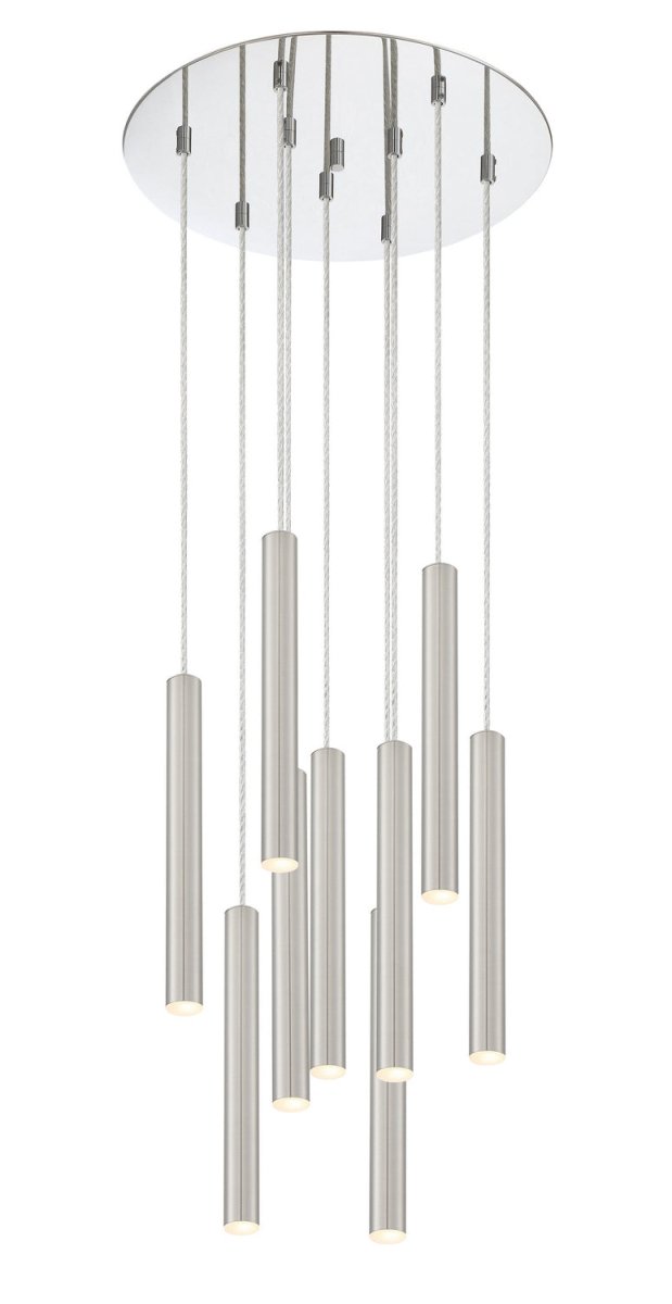 Suspension multiple 12" Forest - 9 Chrome Nickel brossé by Z-Lite | Luminaires & cie
