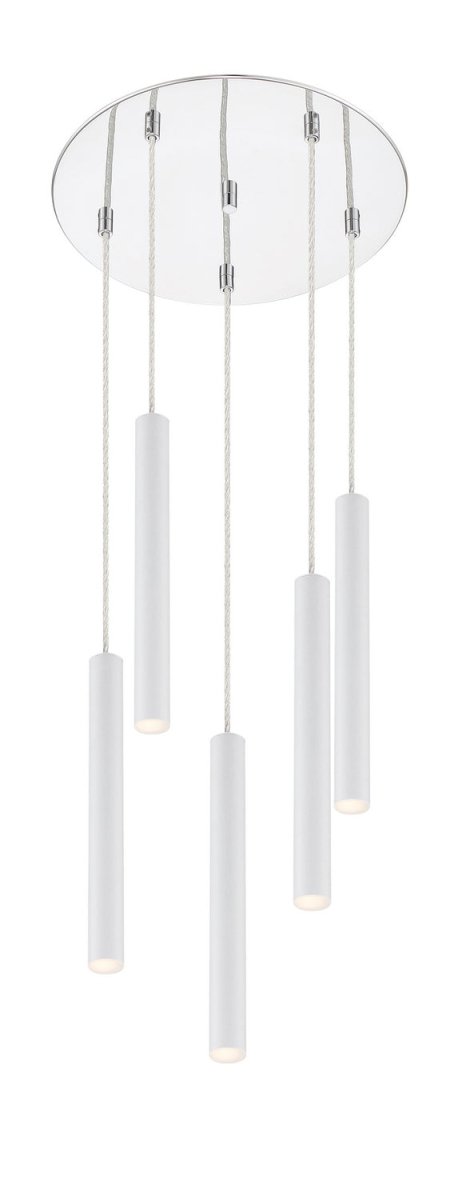Suspension multiple 12" Forest - 5 Chrome Blanc mat by Z-Lite | Luminaires & cie