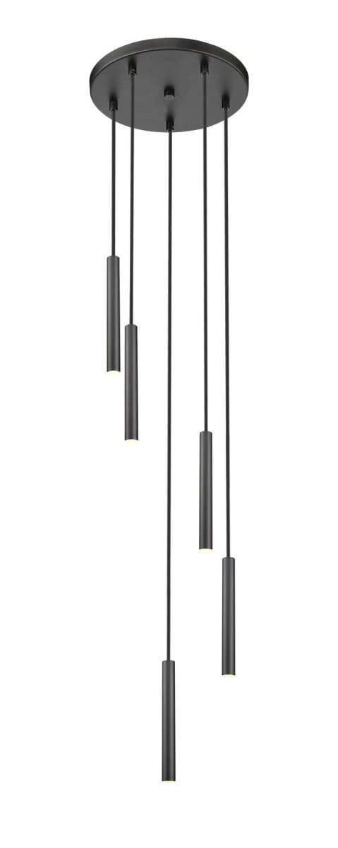 Suspension multiple 12" Forest - 5 Noir mat Noir mat by Z-Lite | Luminaires & cie