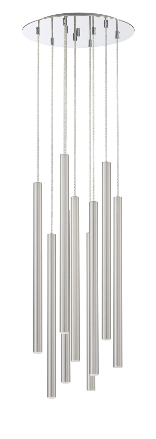 Suspension multiple 24" Forest Nickel brossé, Chrome, nombre ampoules 9 – vue 3