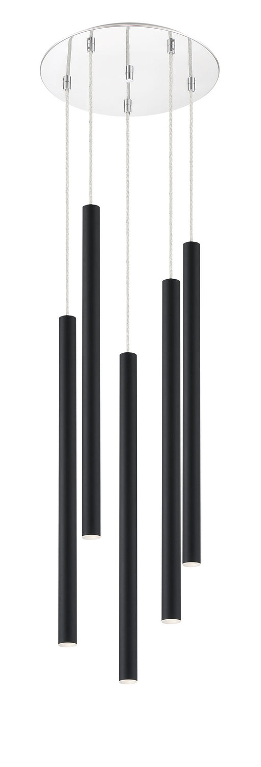 Suspension multiple 24" Forest Noir mat, Chrome, nombre ampoules 5 – vue 2