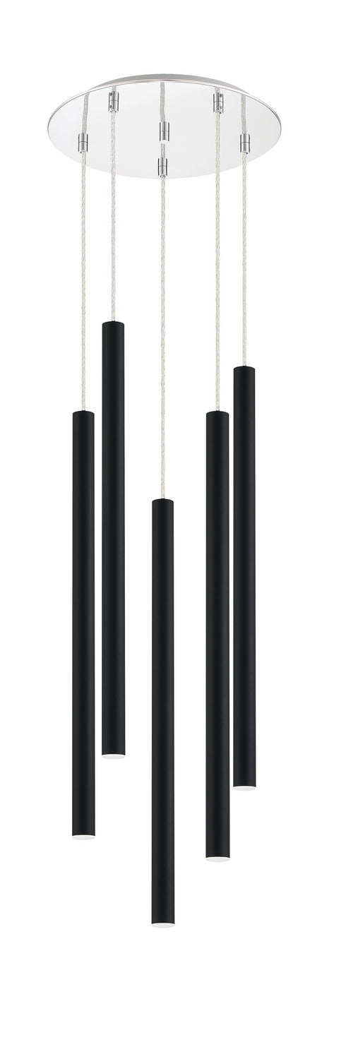 Suspension multiple 24" Forest Noir mat, Chrome, nombre ampoules 5 – vue 3