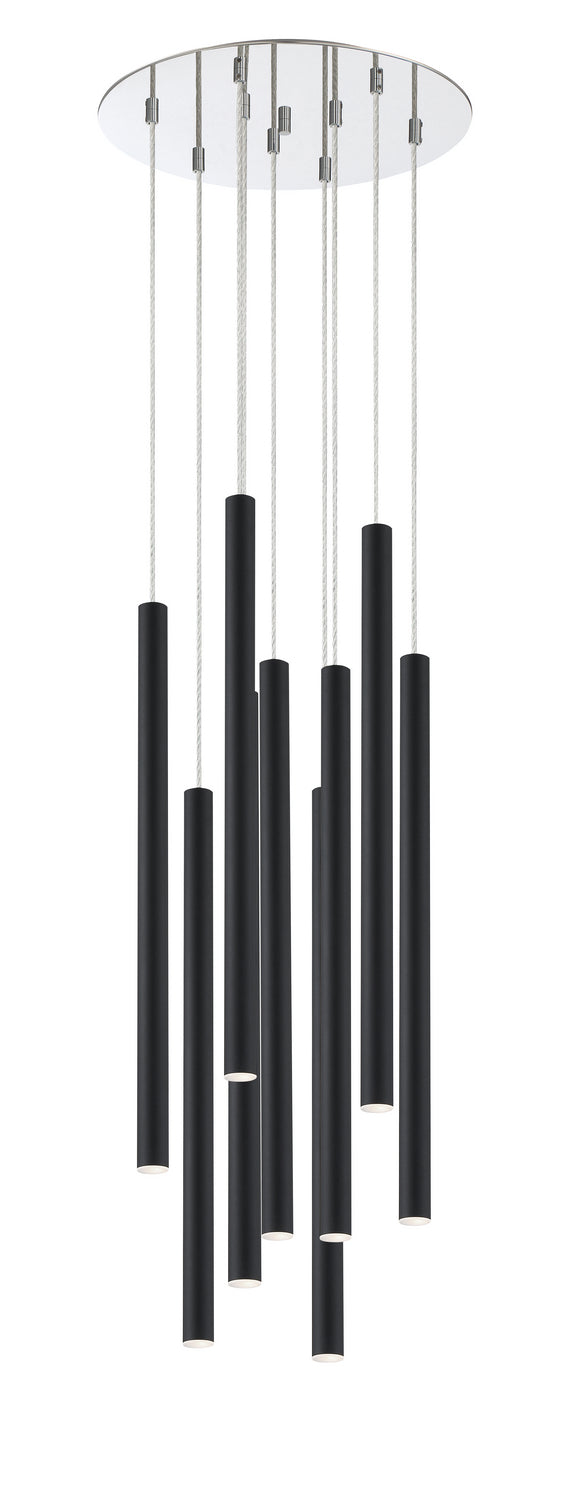 Suspension multiple 24" Forest Noir mat, Chrome, nombre ampoules 9 – vue 2