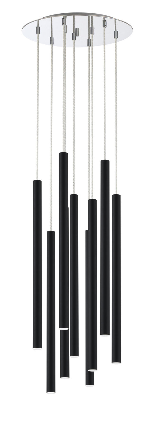 Suspension multiple 24" Forest Noir mat, Chrome, nombre ampoules 9 – vue 3