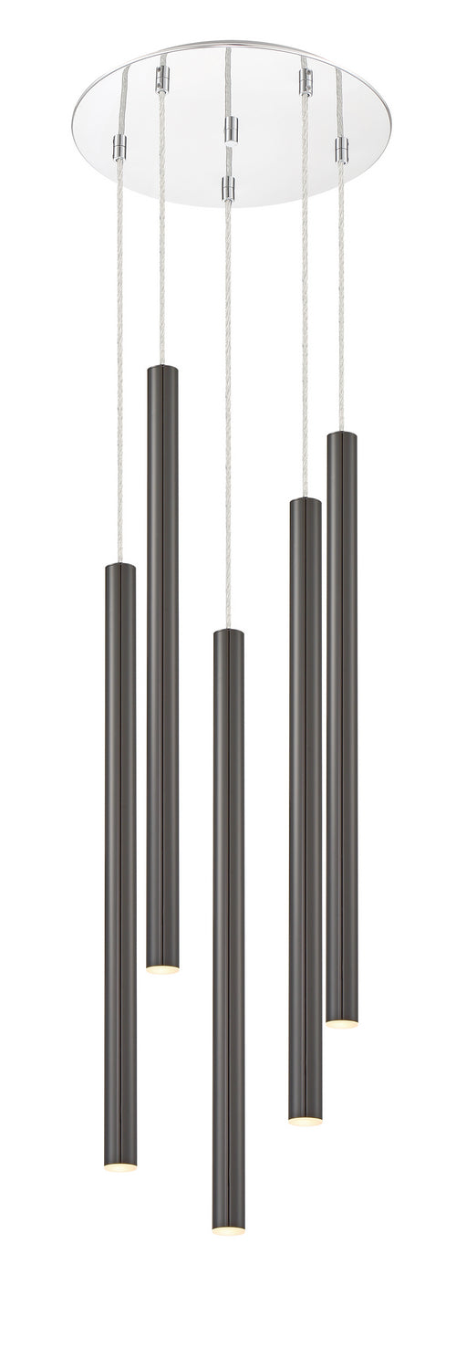 Suspension multiple 24" Forest Noir perle, Chrome, nombre ampoules 5 – vue 2
