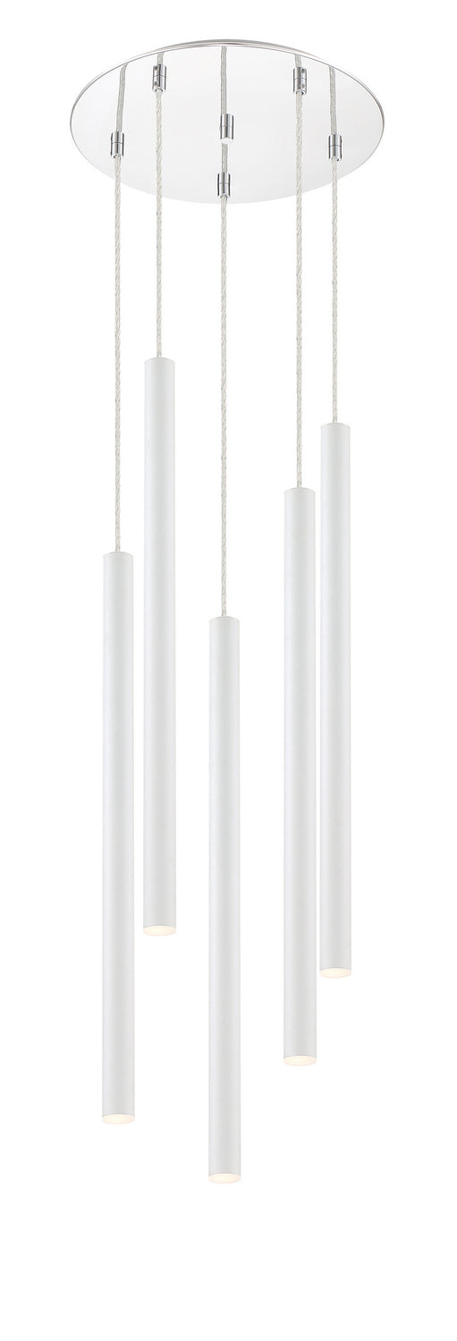 Suspension multiple 24" Forest Blanc mat, Chrome, nombre ampoules 5 – vue 2