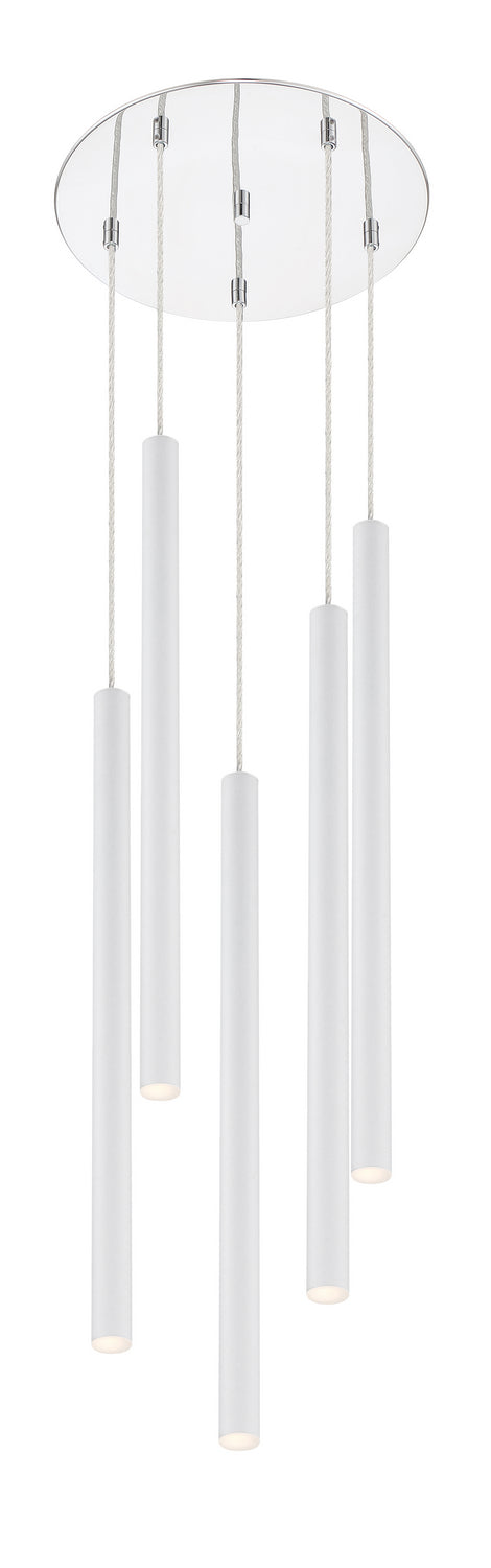 Suspension multiple 24" Forest Blanc mat, Chrome, nombre ampoules 5 – Z-Lite