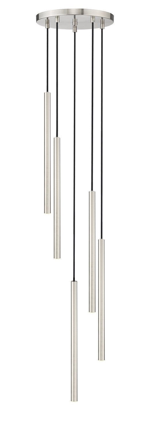 Suspension multiple 24" Forest Nickel brossé, Nickel brossé, nombre ampoules 5 – vue 3