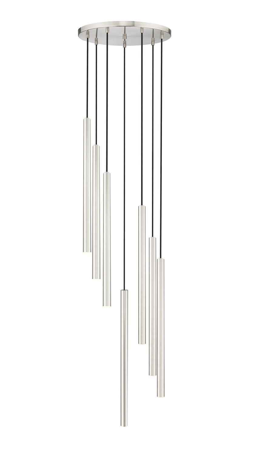Suspension multiple 24" Forest Nickel brossé, Nickel brossé, nombre ampoules 7 – vue 3
