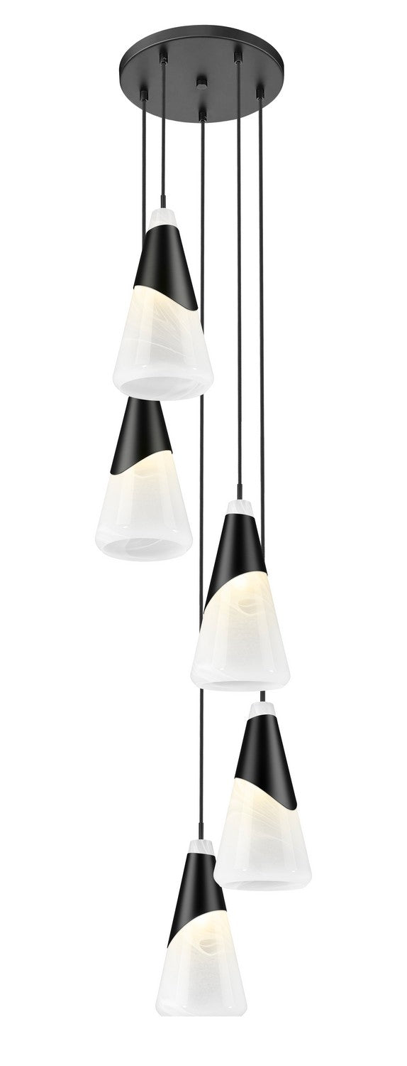 Suspension multiple Aimie Noir mat, 12", 15 3/4" – vue 2