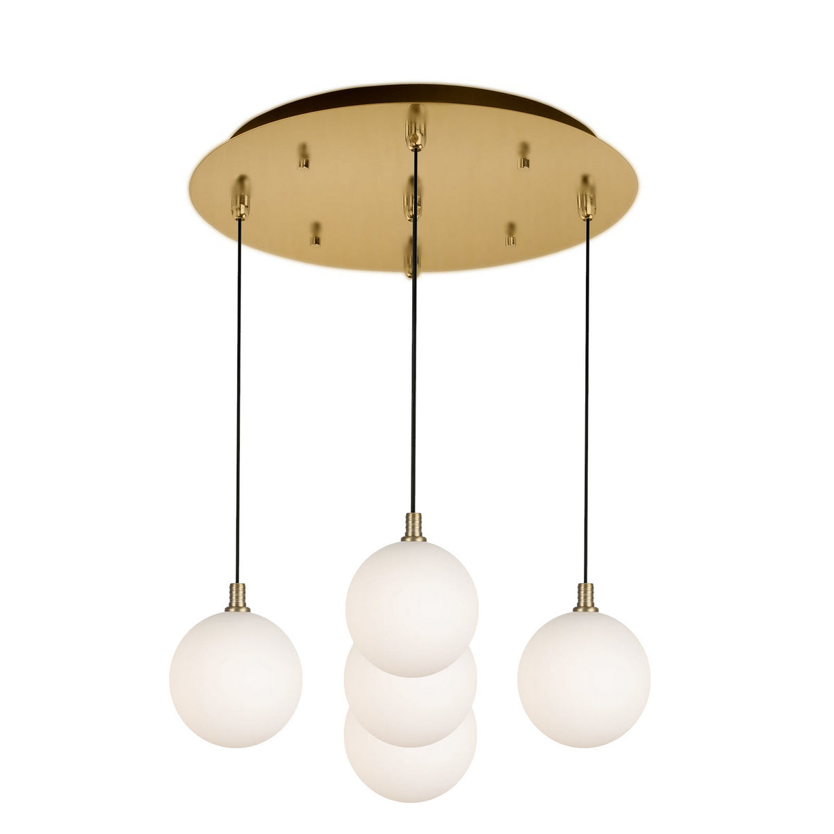 Suspension multiple Bolla Or brossé, Verre opale mat, 15 3/4" – Kuzco Lighting