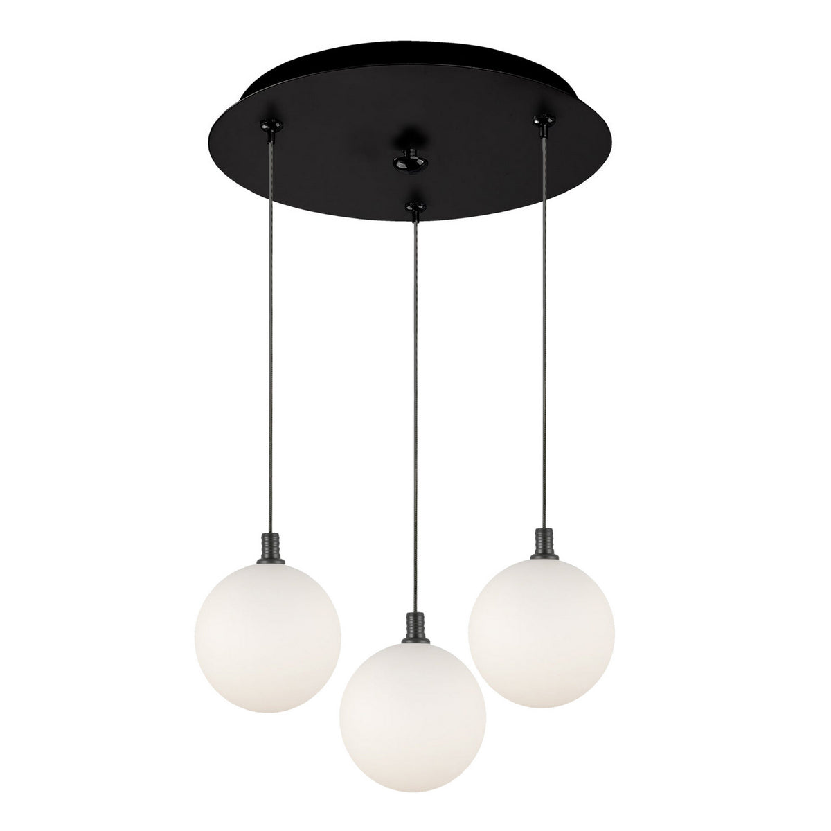 Suspension multiple Bolla Noir, Verre opale mat, 11 7/8" – Kuzco Lighting