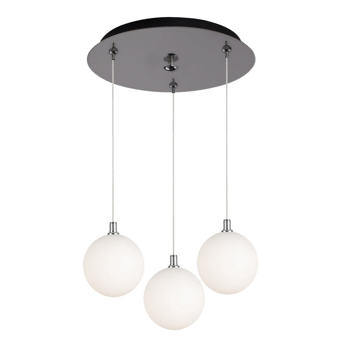 Suspension multiple Bolla Chrome, Verre opale mat, 11 7/8" – Kuzco Lighting