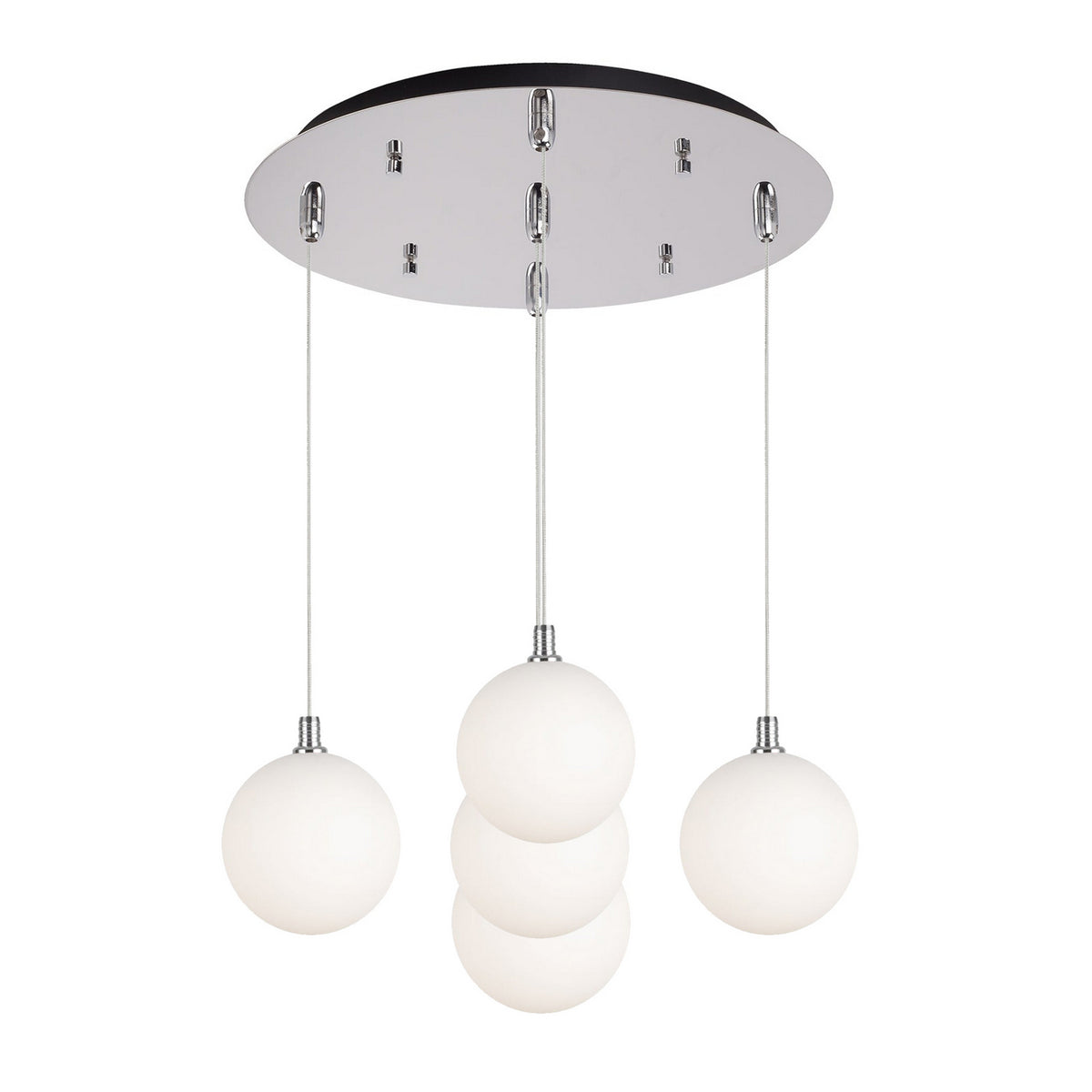 Suspension multiple Bolla Chrome, Verre opale mat, 15 3/4" – Kuzco Lighting