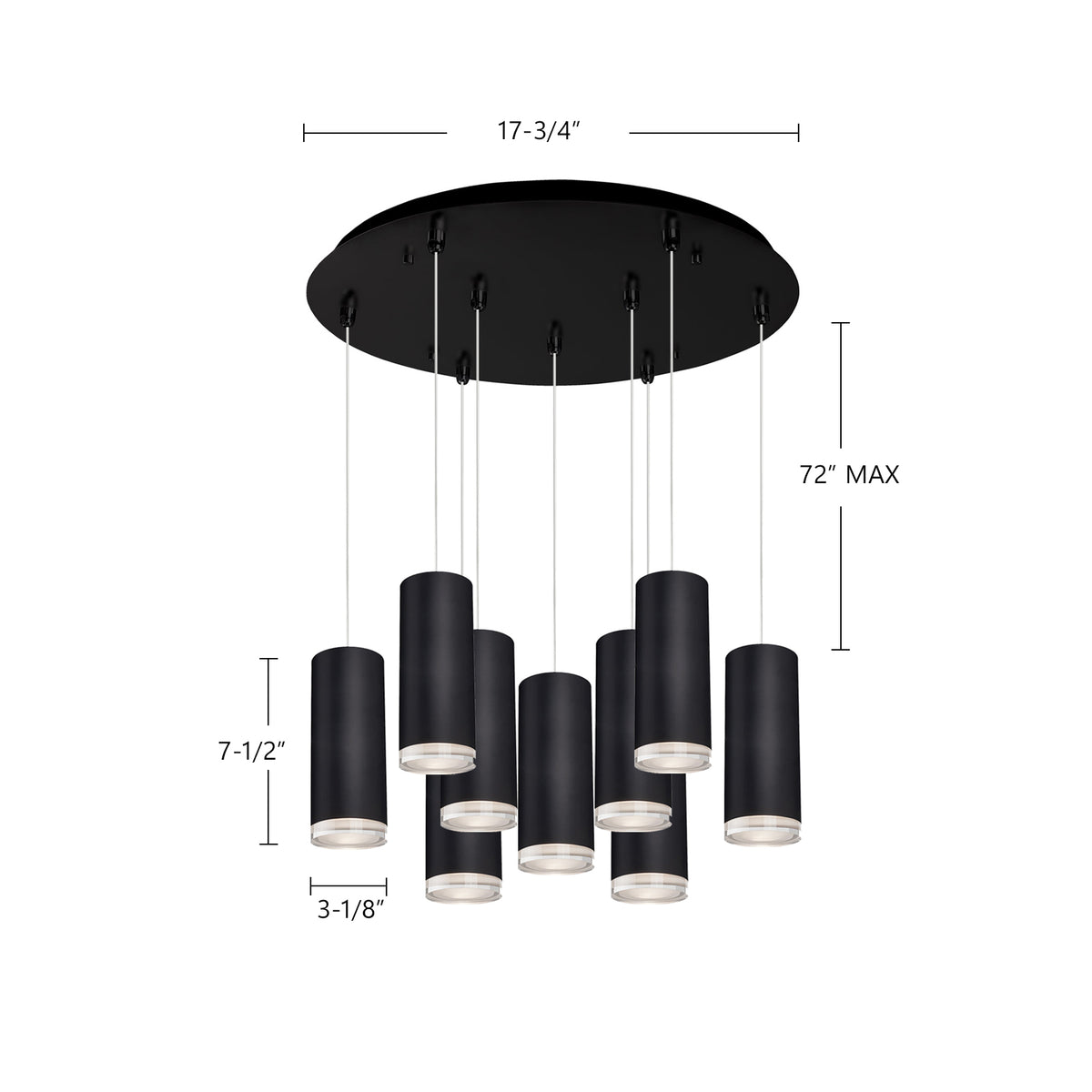 Suspension multiple Cameo Nickel brossé, 17 3/4" – vue 2