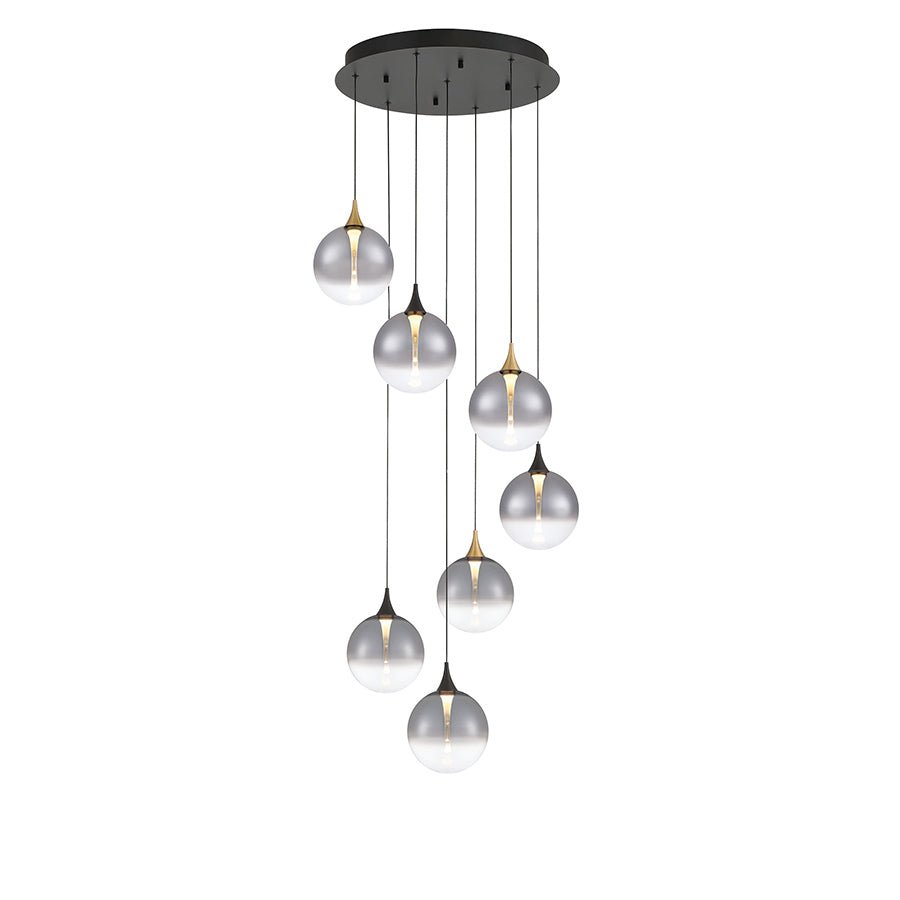 Suspension multiple Lisa - Noir mat et or Fumé by Eurofase | Luminaires & cie