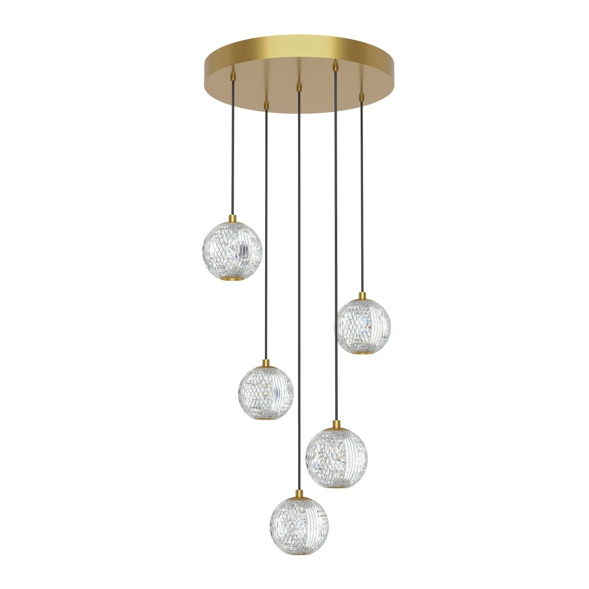 Suspension multiple Marni - Laiton naturel 15 1/4" by Alora Lighting | Luminaires & cie