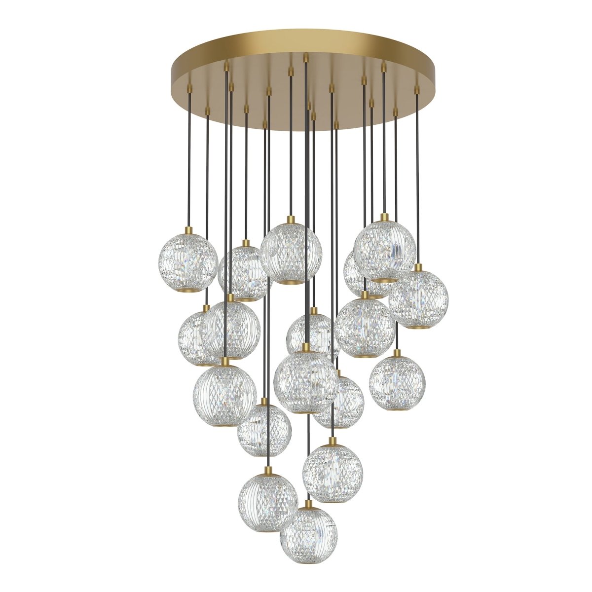 Suspension multiple Marni - Laiton naturel 21 1/8" by Alora Lighting | Luminaires & cie