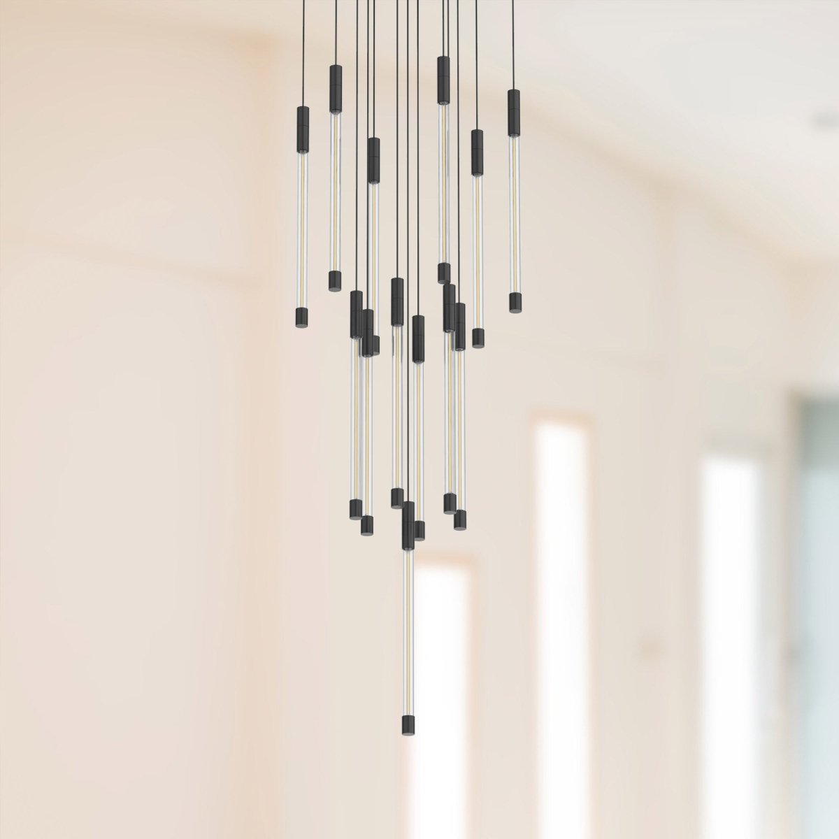 Suspension multiple Motif - Noir 12 3/4" 13" by Kuzco Lighting | Luminaires & cie