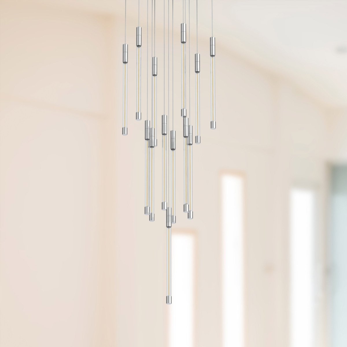 Suspension multiple Motif - Chrome 12 3/4" 13" by Kuzco Lighting | Luminaires & cie