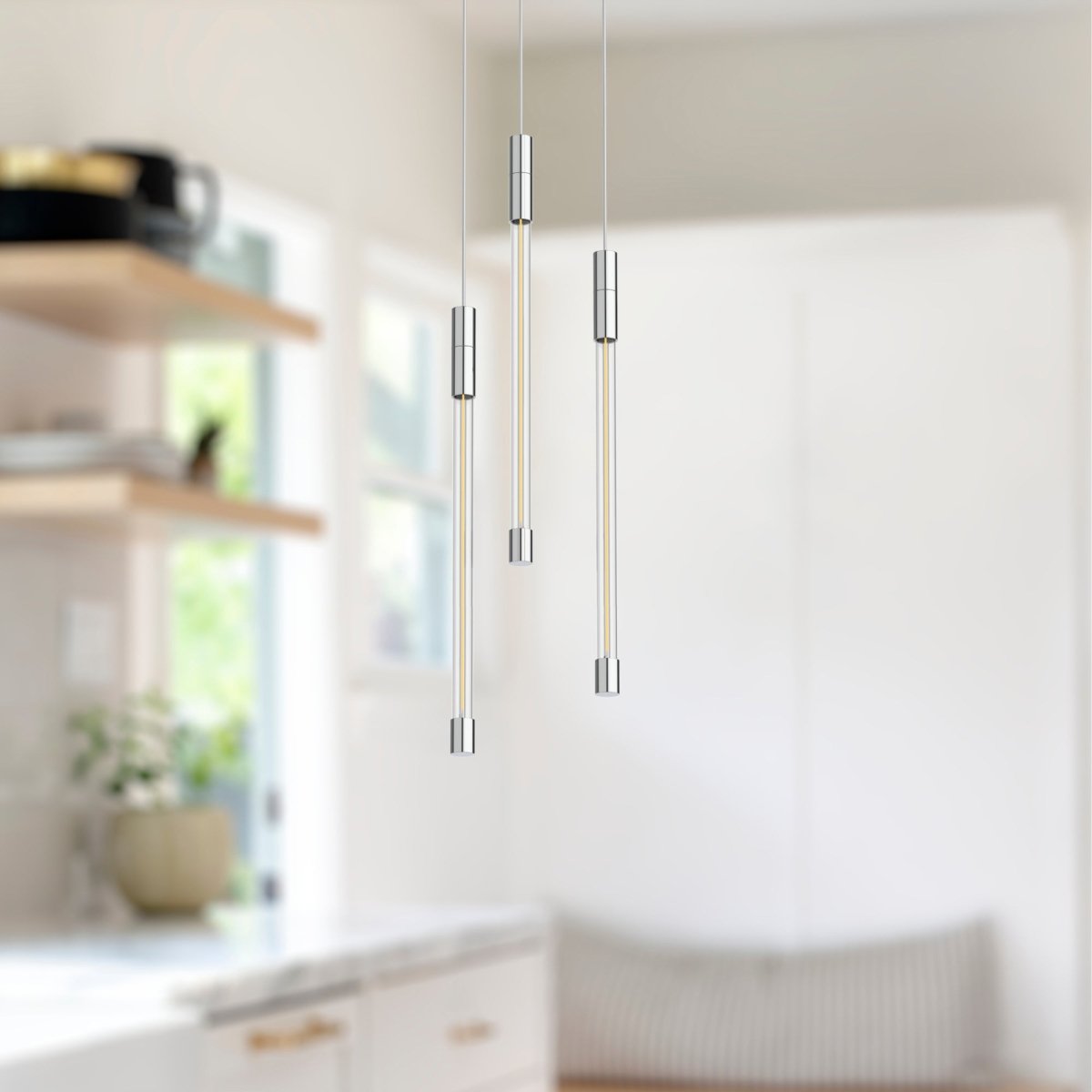 Suspension multiple Motif - Chrome 5 1/2" 13" by Kuzco Lighting | Luminaires & cie