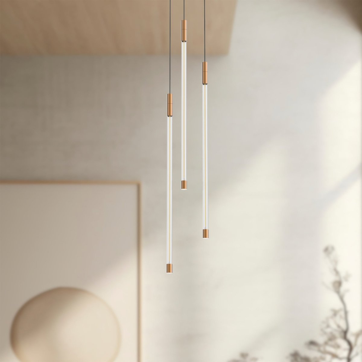 Suspension multiple Motif - Or brossé 5 1/2" 20 5/8" by Kuzco Lighting | Luminaires & cie