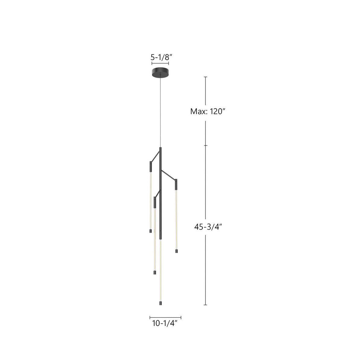 Suspension multiple Motif Noir, 45 3/4" – vue 2