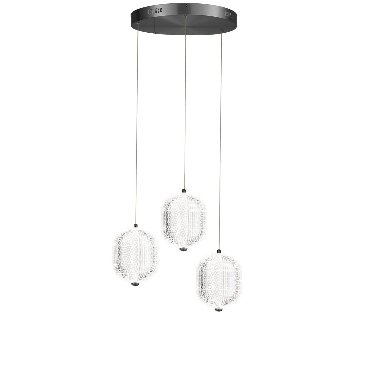 Suspension multiple Peri nombre ampoules 3, Transparent / Noir mat – vue 2