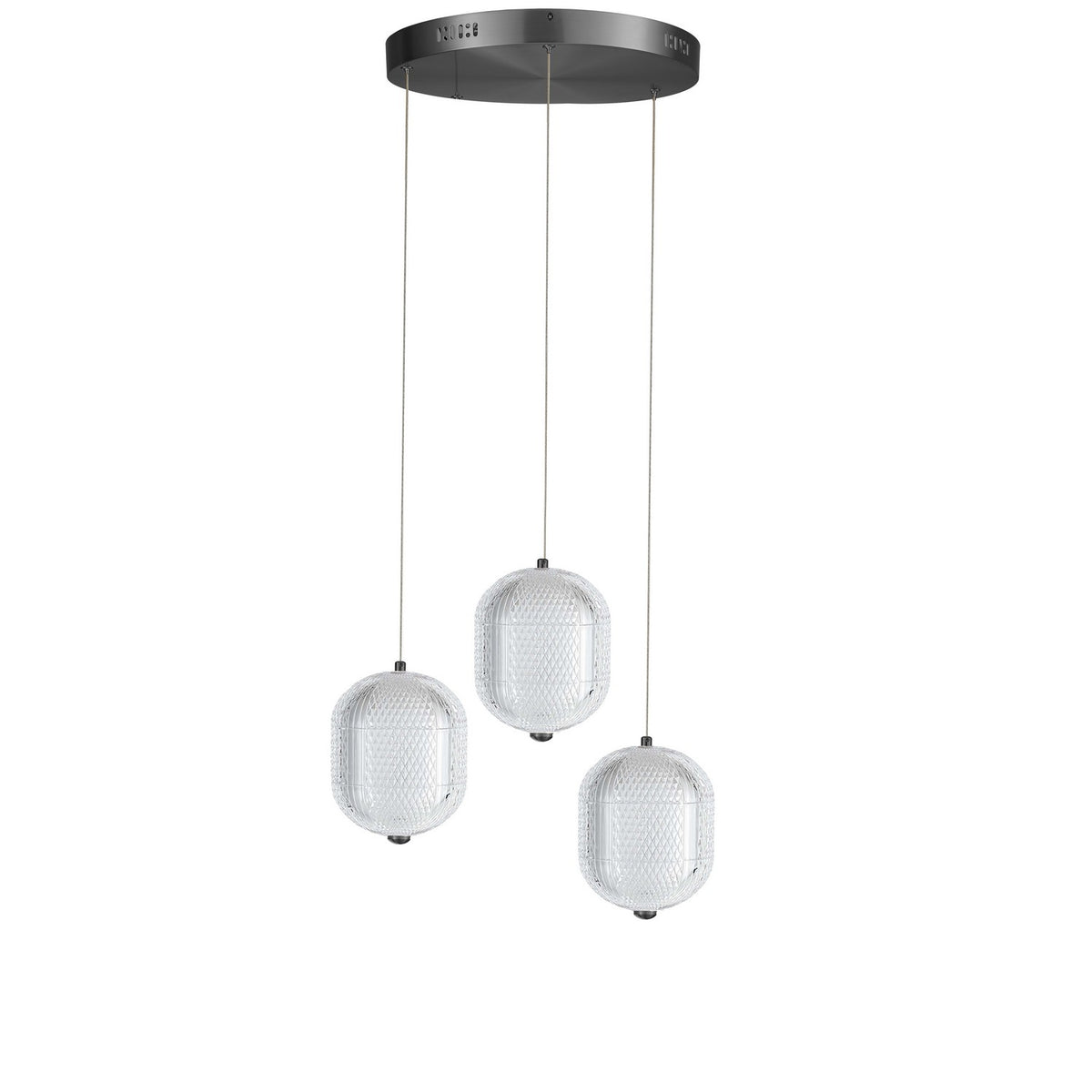 Suspension multiple Peri nombre ampoules 3, Transparent / Noir mat – Dainolite