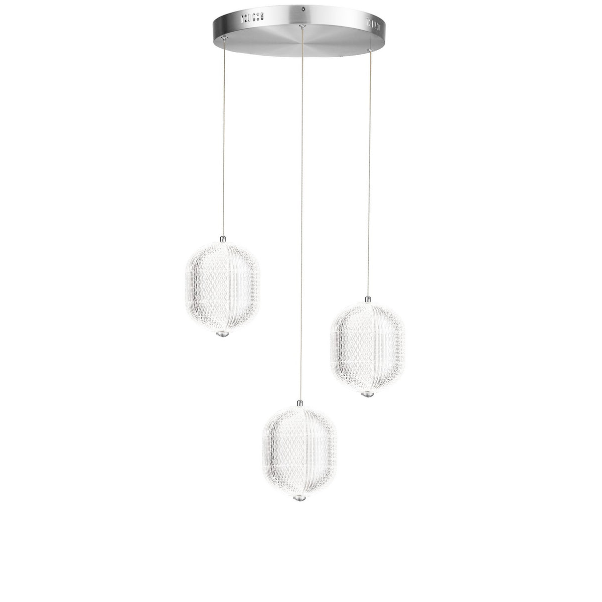 Suspension multiple Peri nombre ampoules 3, Transparent / Chrome poli – vue 2