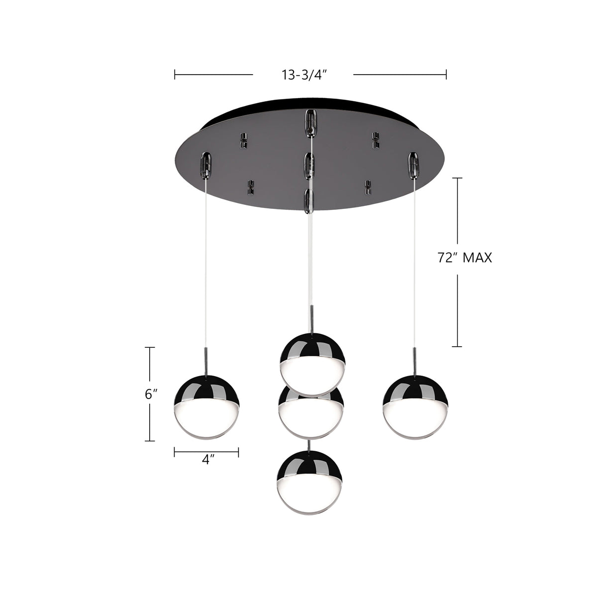 Suspension multiple Pluto Or brossé, 14 1/4" – vue 2