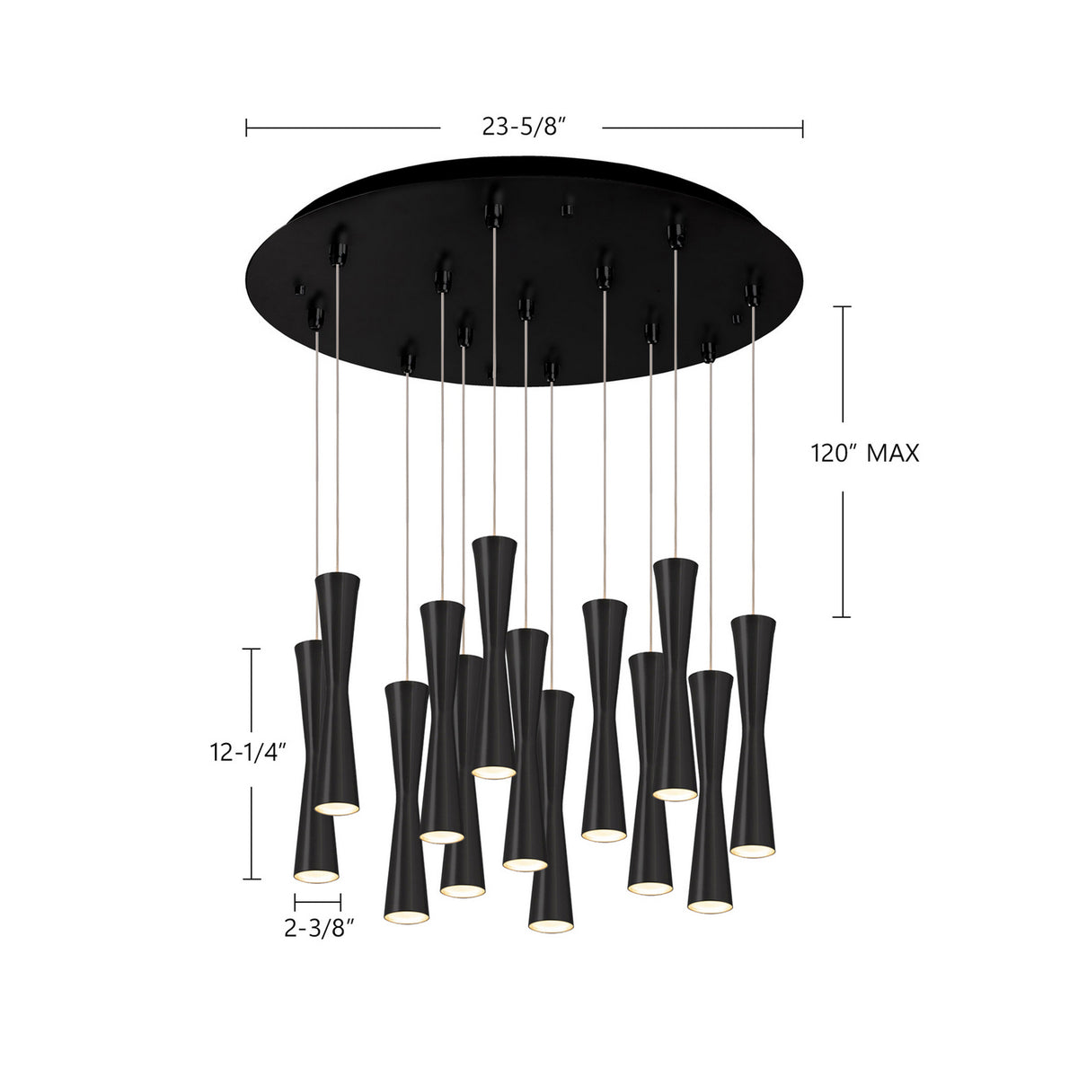 Suspension multiple Robson Noir, 23 5/8" – vue 2