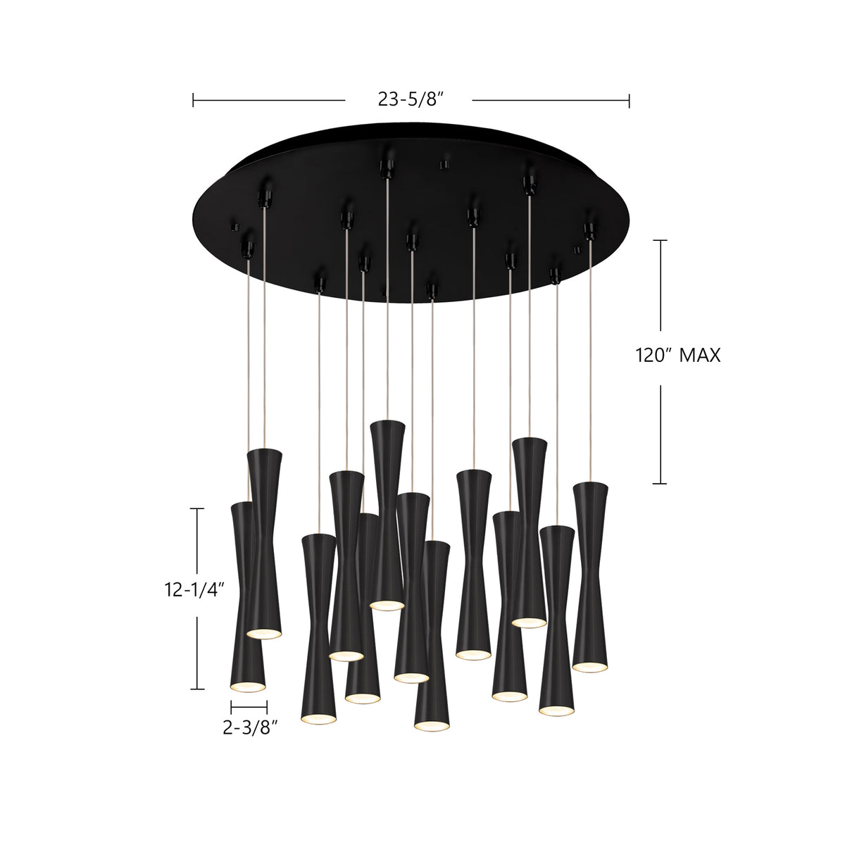 Suspension multiple Robson Nickel brossé, 23 5/8" – vue 2