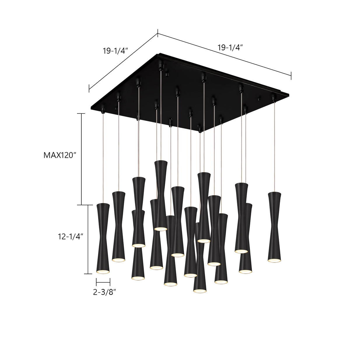 Suspension multiple Robson Nickel brossé, 19 1/4" – vue 2