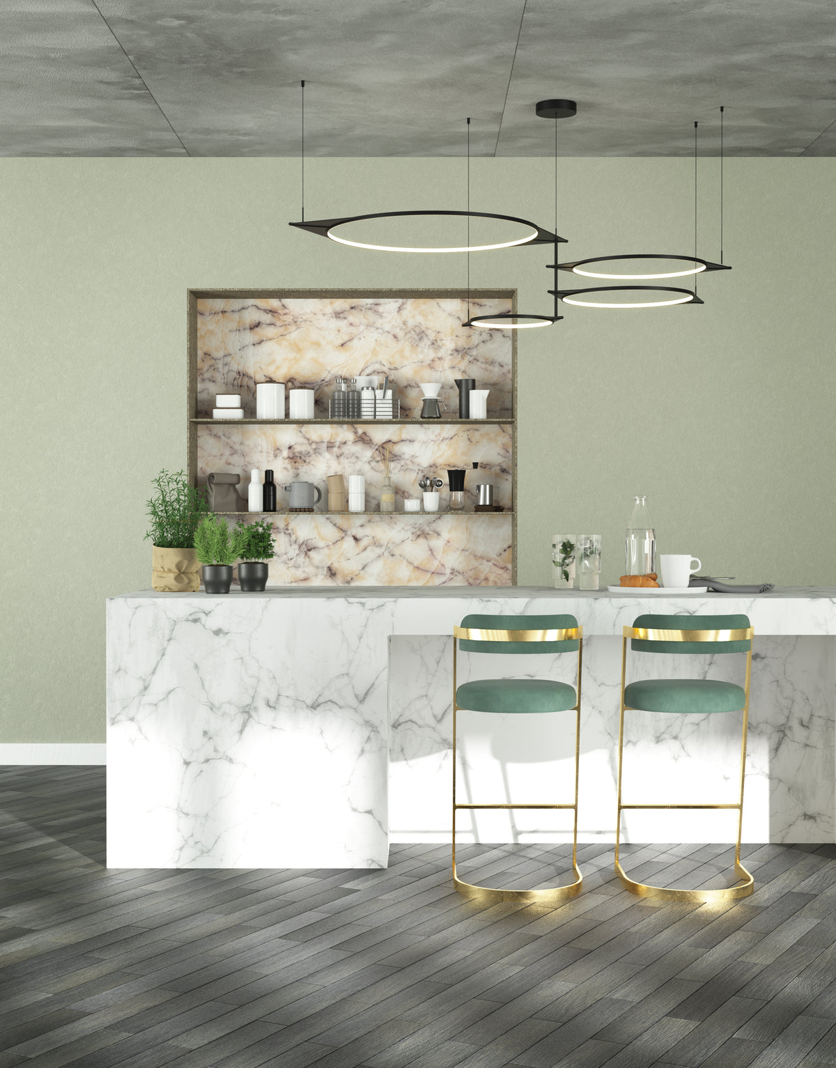 Suspension multiple Serif Diffuseur givré en silicone – vue 2