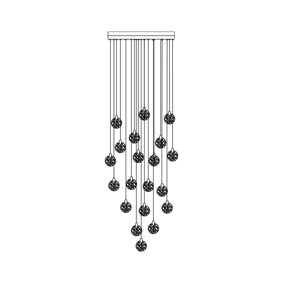 Suspension multiple Snowflake - 31 1/2" by Artcraft | Luminaires & cie