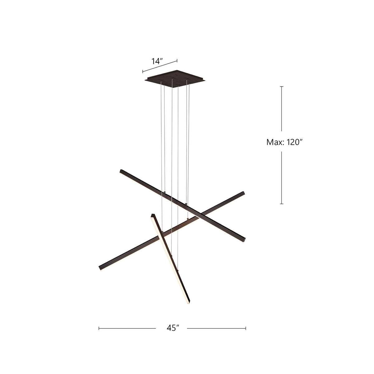 Suspension multiple Vega nombre de suspensions 3, Or brossé – vue 4