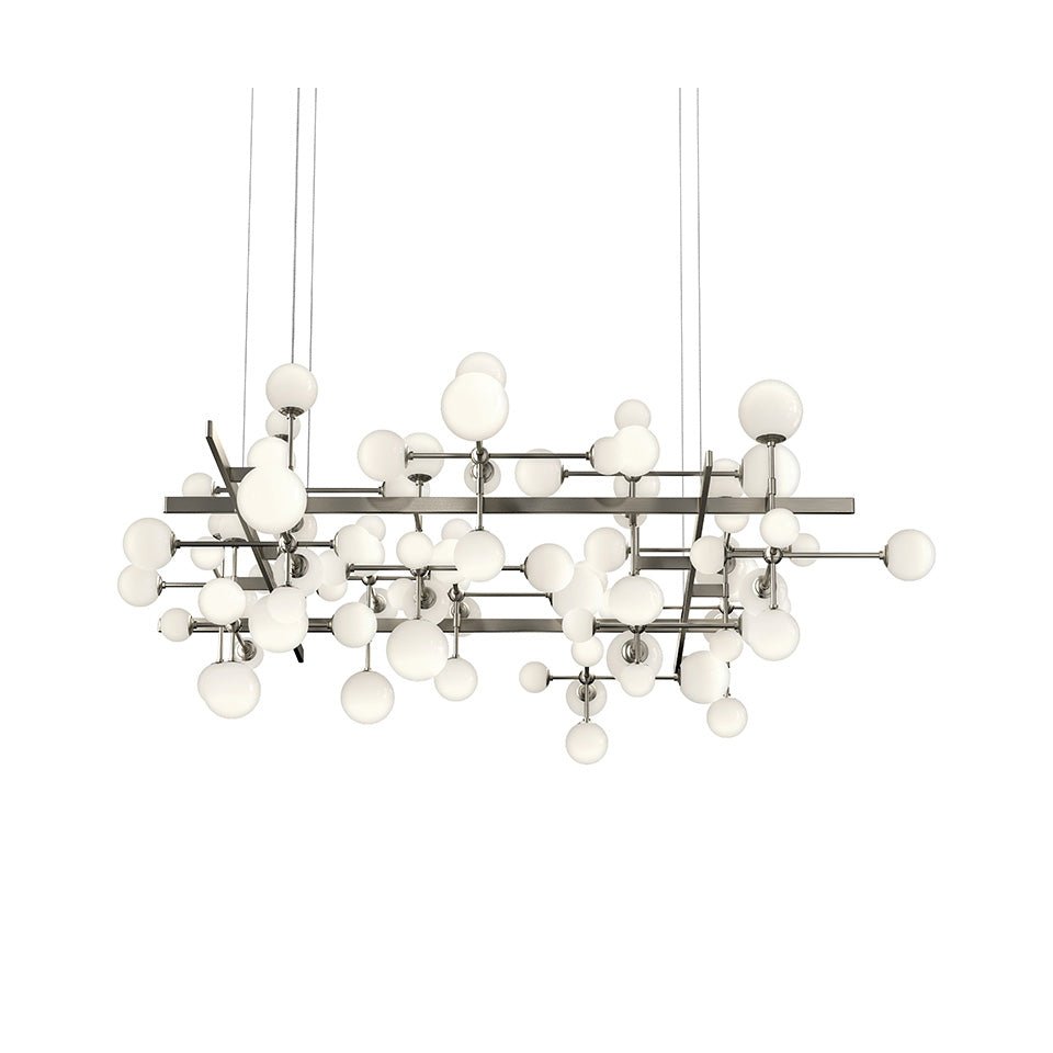 Suspension Nebula - Nickel satiné Large Square by Sonneman | Luminaires & cie