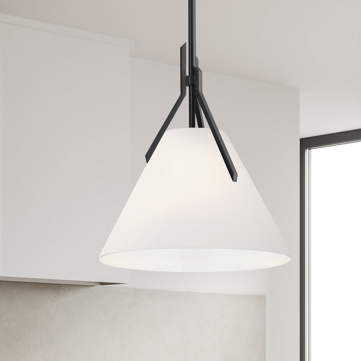 Suspension Nicole Noir mat, Blanc – vue 2