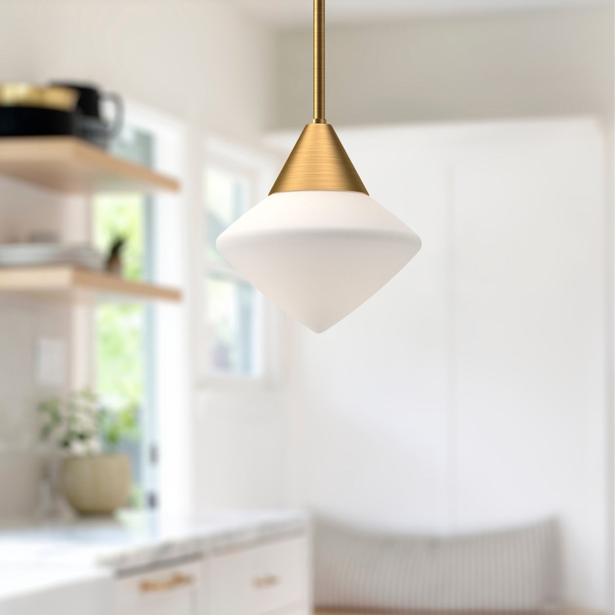 Suspension Nora - Verre mate d'or / opale âgé 8" by Alora Lighting | Luminaires & cie