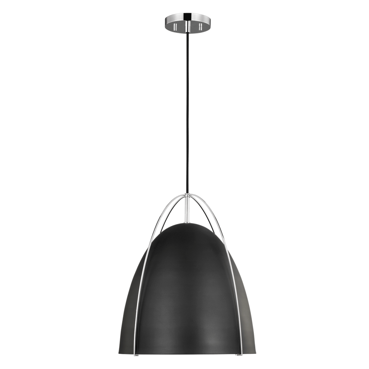 Suspension Norman L - Chrome Noir de minuit Ampoules non incluses by Visual Comfort Studio | Luminaires & cie