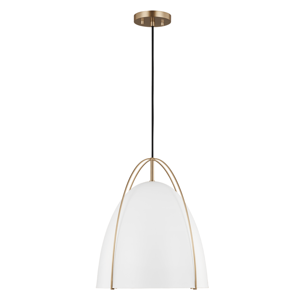 Suspension Norman L - Laiton satiné Blanc mat Ampoules non incluses by Visual Comfort Studio | Luminaires & cie