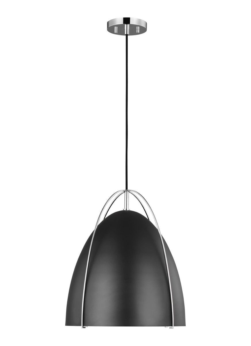 Suspension Norman M - Chrome Noir de minuit Ampoules DEL incluses by Visual Comfort Studio | Luminaires & cie