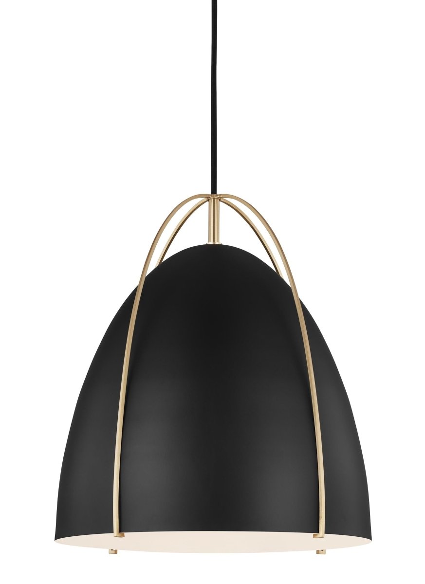 Suspension Norman M - Laiton satiné Noir de minuit Ampoules DEL incluses by Visual Comfort Studio | Luminaires & cie
