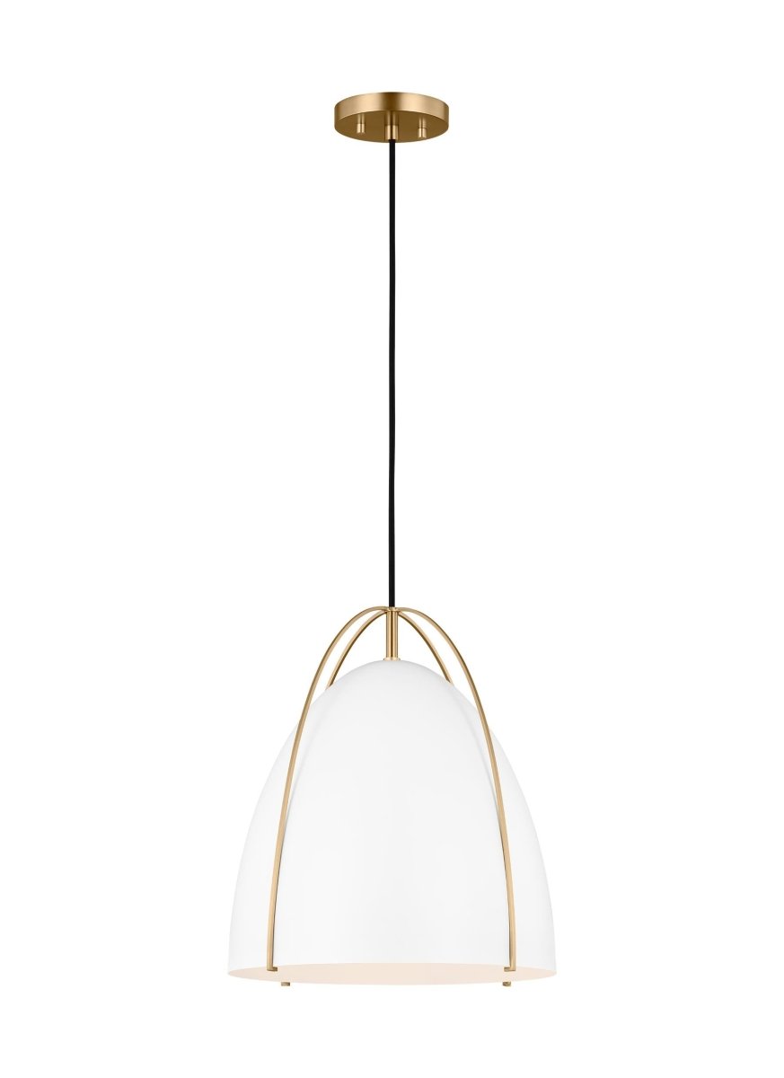 Suspension Norman M - Laiton satiné Blanc mat Ampoules non incluses by Visual Comfort Studio | Luminaires & cie